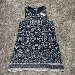 Max Studio Floral Navy Shift Dress, Small, New with Tags; Adorable Summer dress
